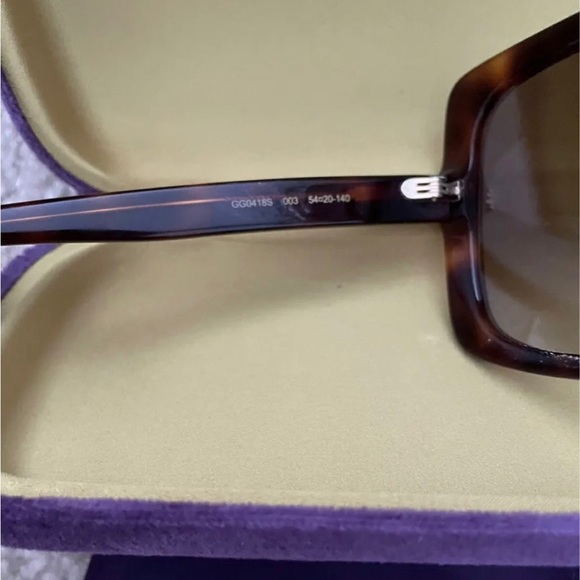 New☆ Gucci 0418S 54mm Oversize Square Sunglasses - Brown - Picture 4 of 12